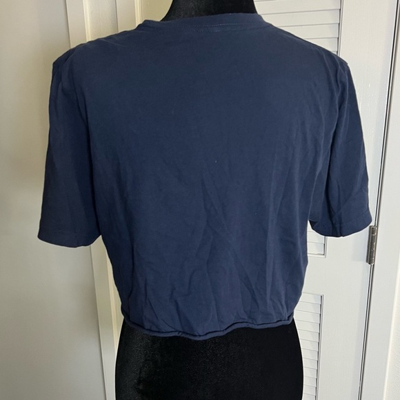 Votes for Women Women's Navy Blue Graphic Crop Top Tee Shirt Size Medium - Picture 6 of 7